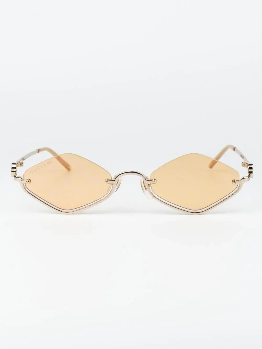 Gucci Men Sunglasses Gold Mirror GG Pattern Cat Eye GG1604S 004 NEW AUTHENTIC